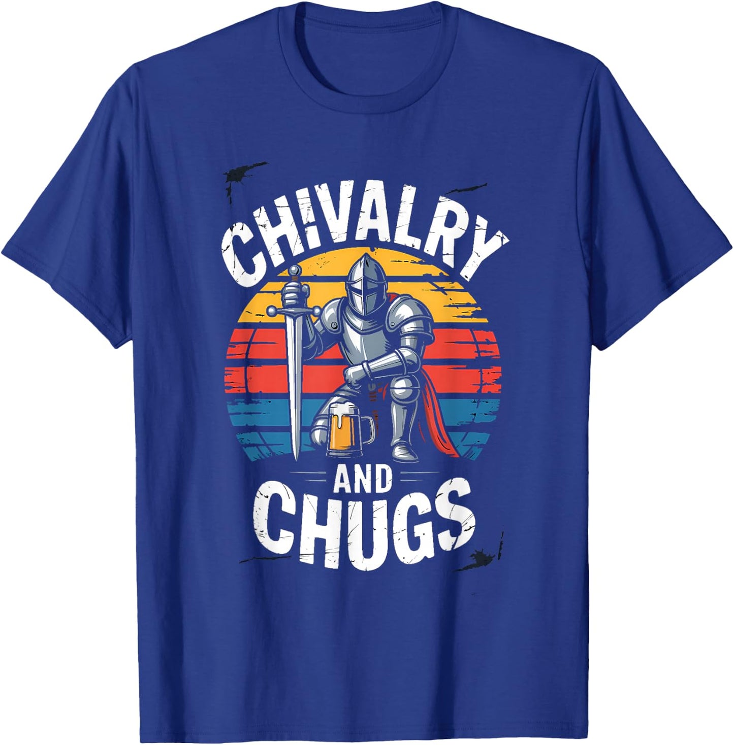 Medieval Knight Beer Chivalry and Chugs Retro Drink T-Shirt - T-Shirt | Royal