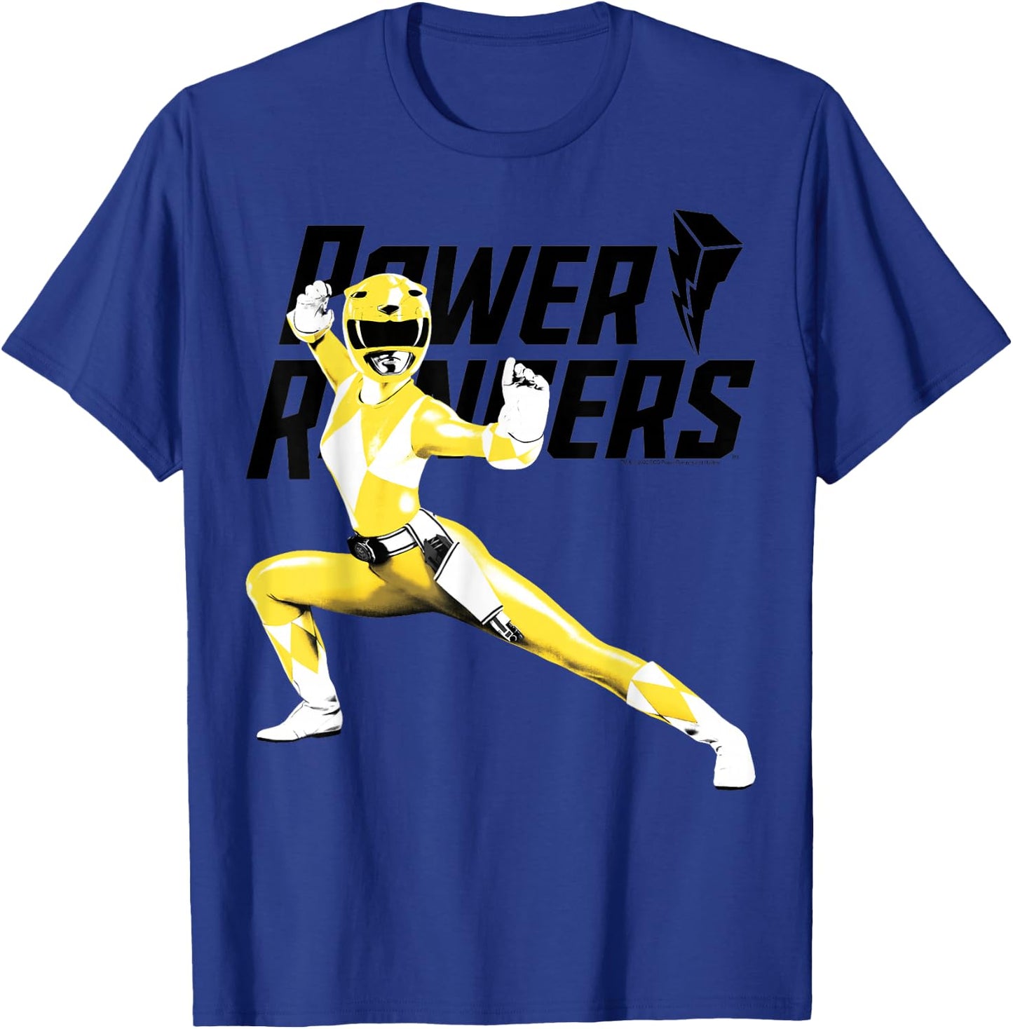 Power Rangers Yellow Ranger Karate Action Pose Logo T-Shirt - T-Shirt | Royal