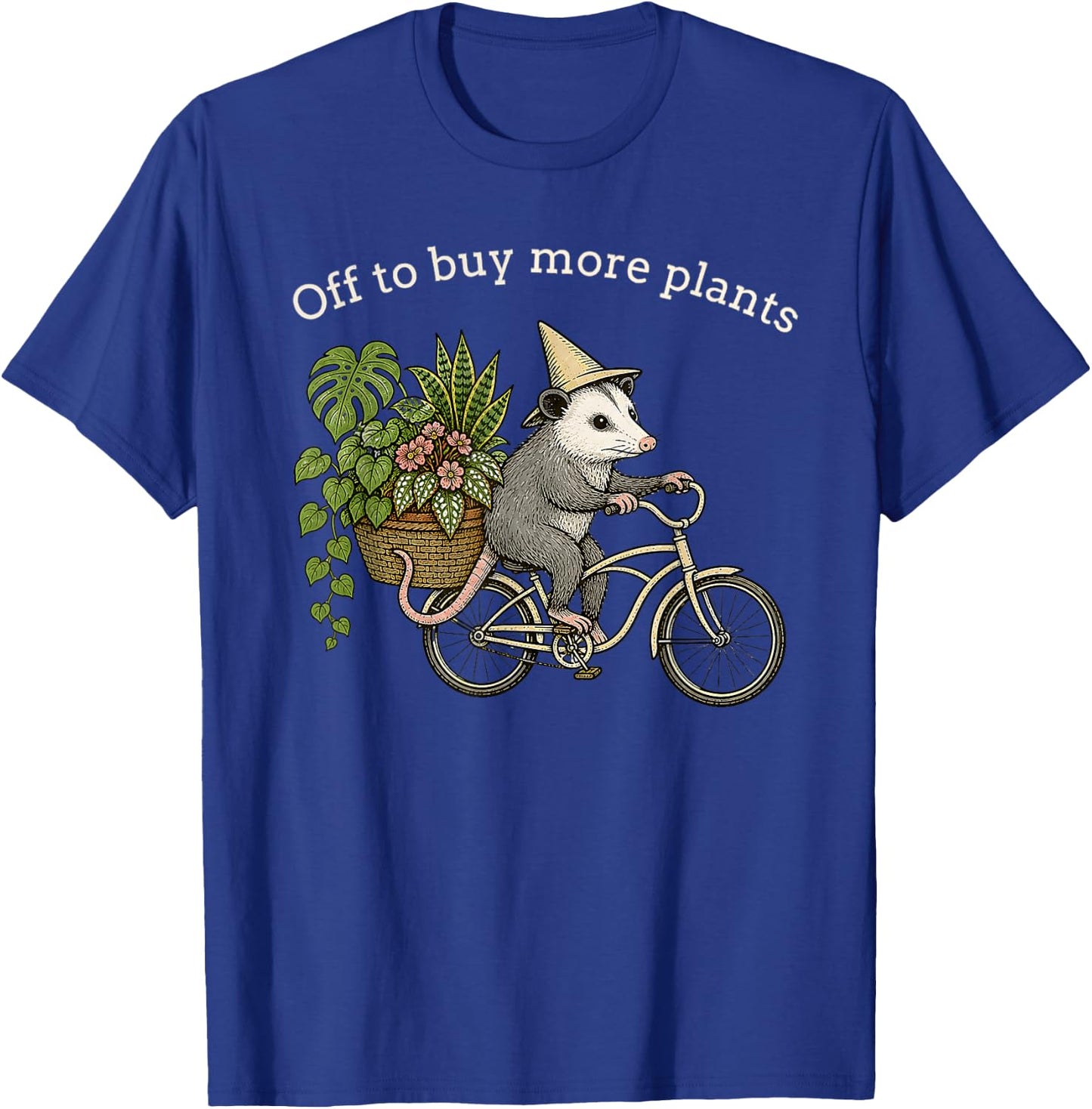 Off to Buy More Plants Funny Possum Plant Lover Gardening T-Shirt - T-Shirt | Royal