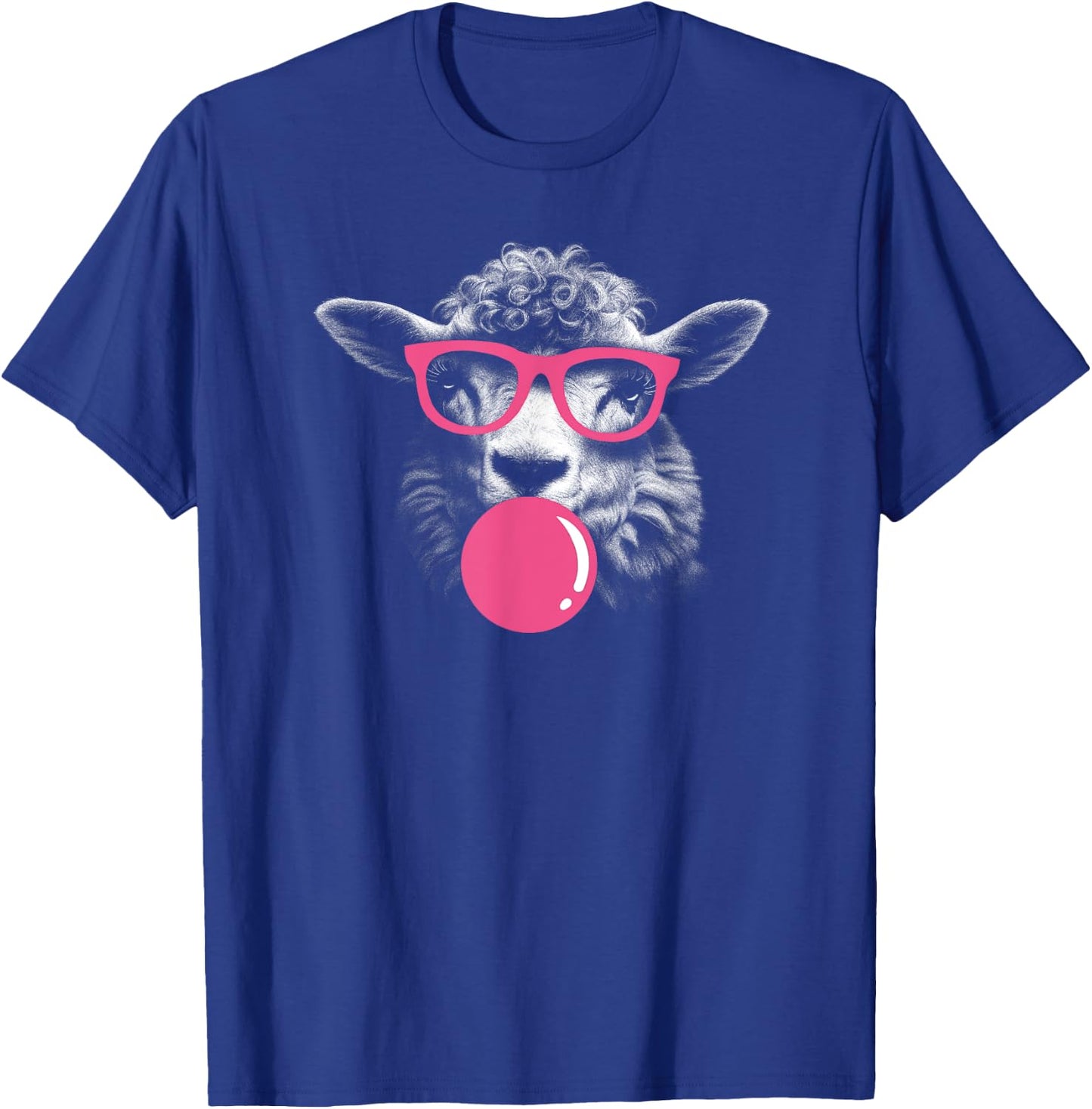 Funny Sheep Chews Chewing Gum Comic Women Children T-Shirt - T-Shirt | Royal