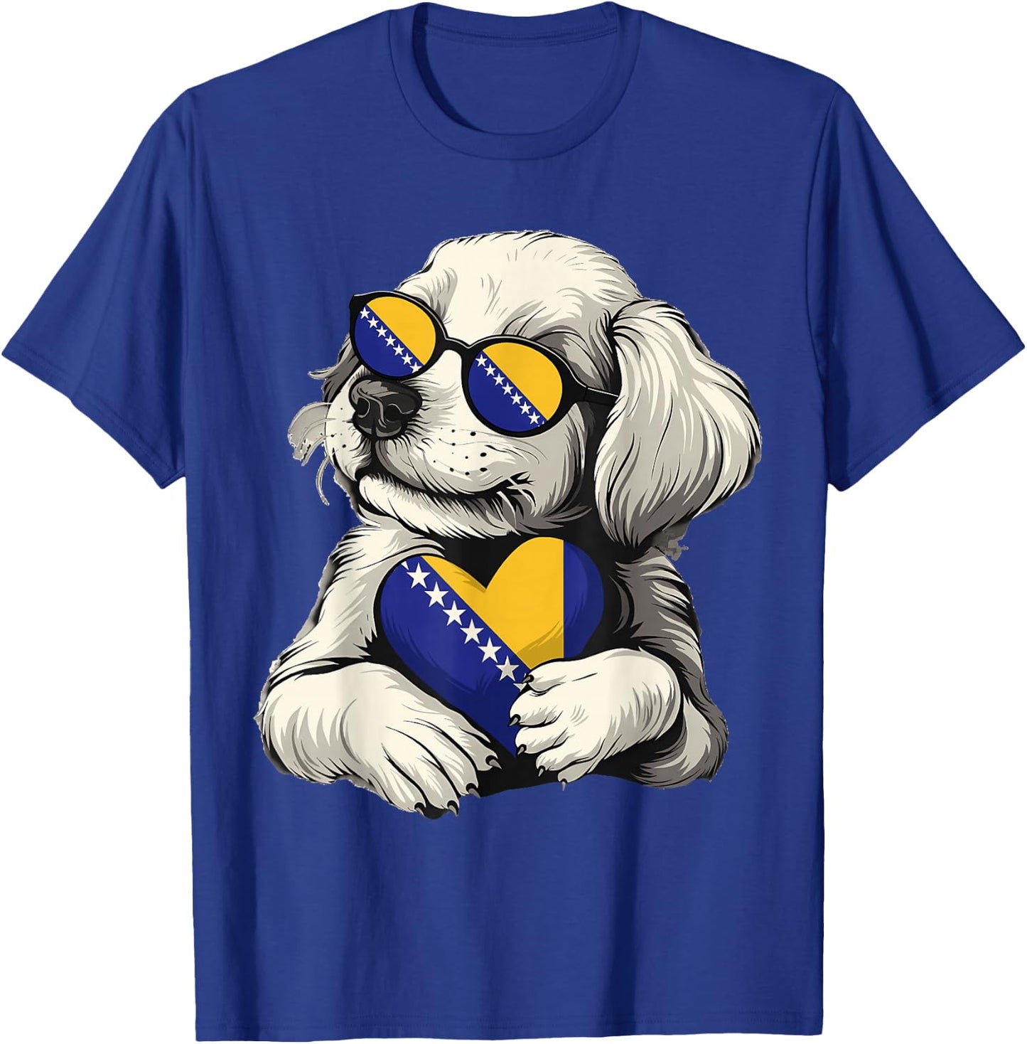 Bosnia and Herzegovina Flag Dog Bosnian Pride T-Shirt - T-Shirt | Royal
