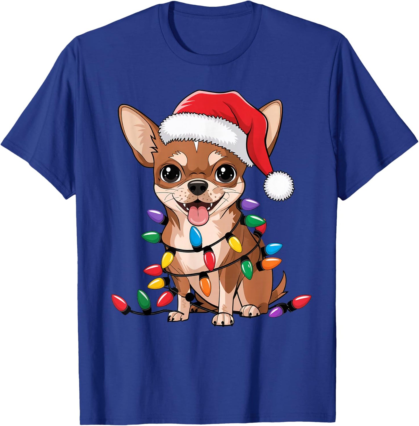 Chihuahua Christmas Lights Xmas Dogs Gifts Women T-Shirt - T-Shirt | Royal
