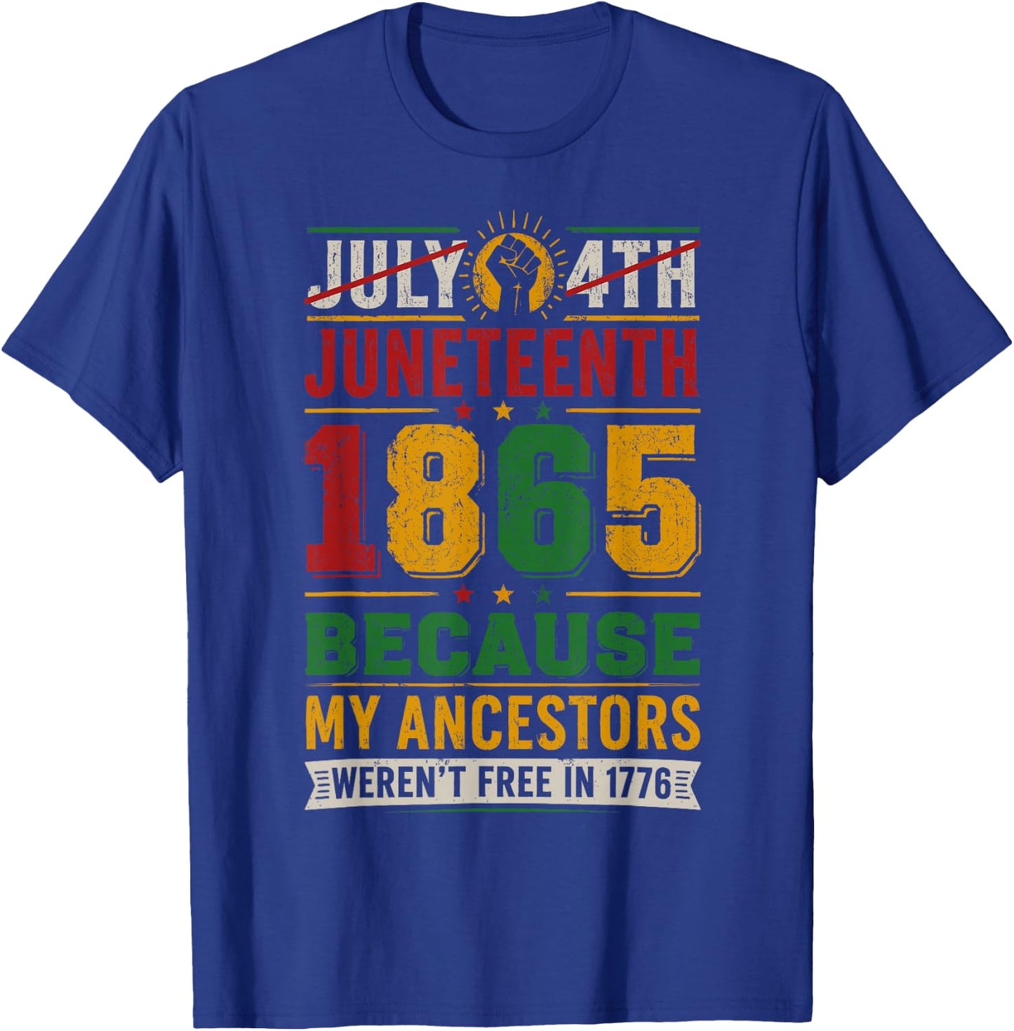 Juneteenth Shirts Men June 19 1865 Freedom Day African Pride T-Shirt - T-Shirt | Royal