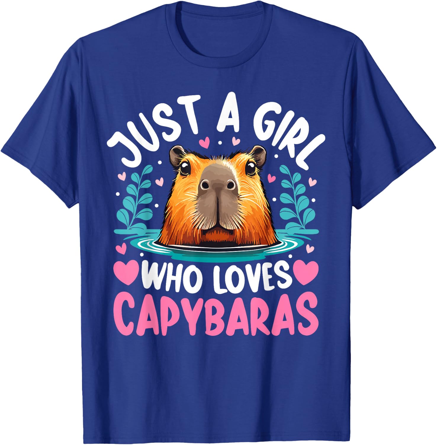 Just a Girl Who Loves Capybaras Cute Rodent Women Kids Girls T-Shirt - T-Shirt | Royal