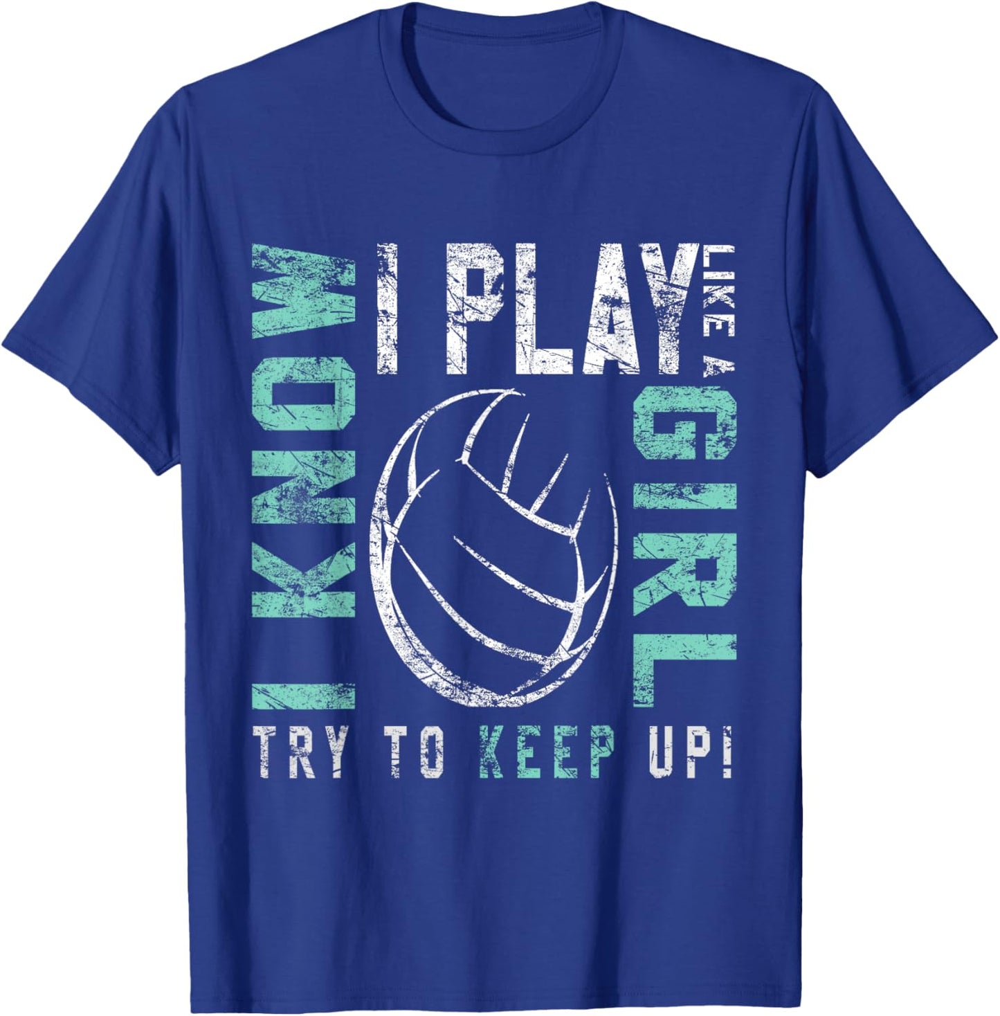 Volleyball T Shirt For Teen Girls - Play Like A Girl T-Shirt - T-Shirt | Royal