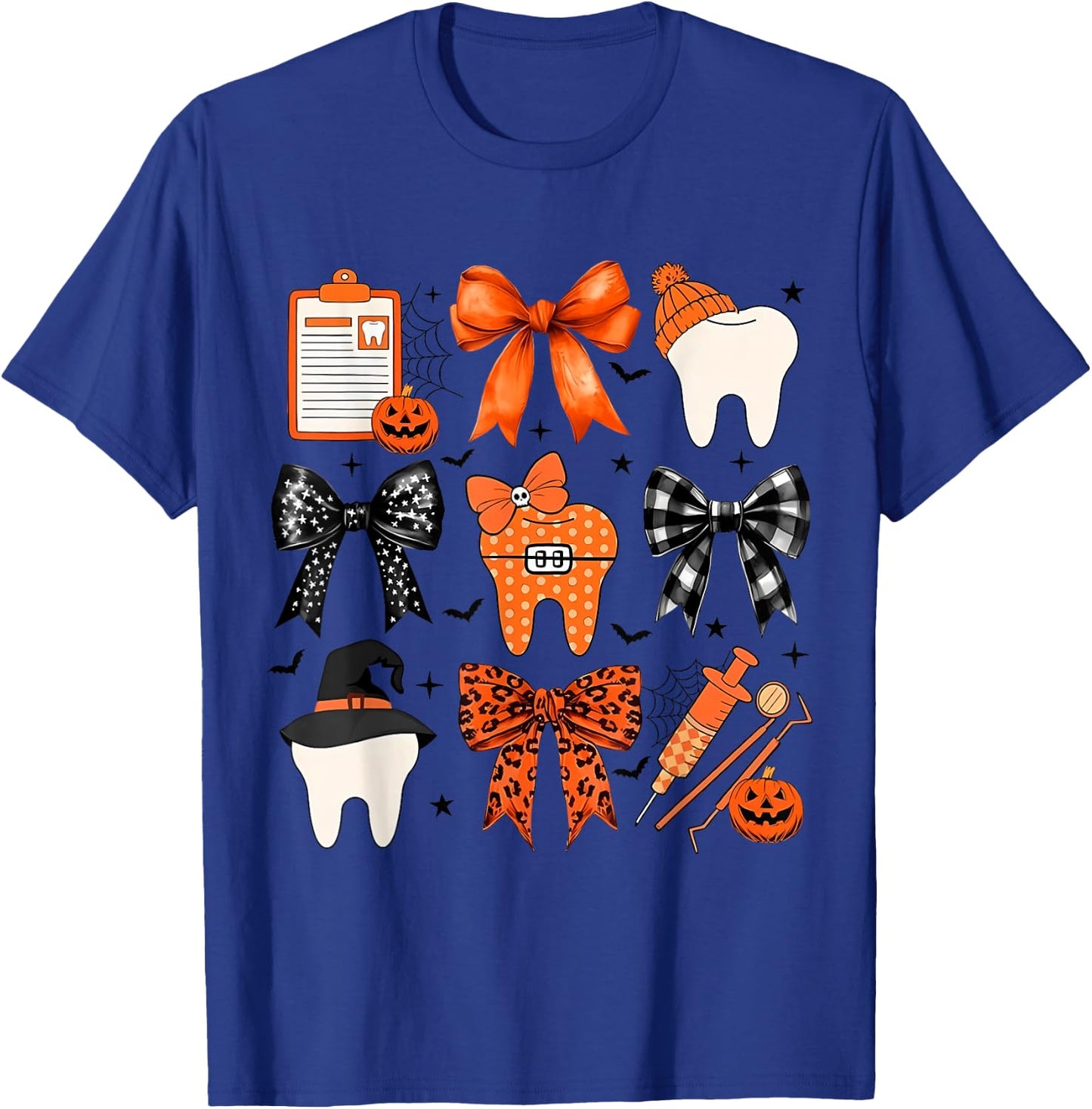 Coquette Halloween Dentist Dental Assistant Teeth Halloween T-Shirt - T-Shirt | Royal