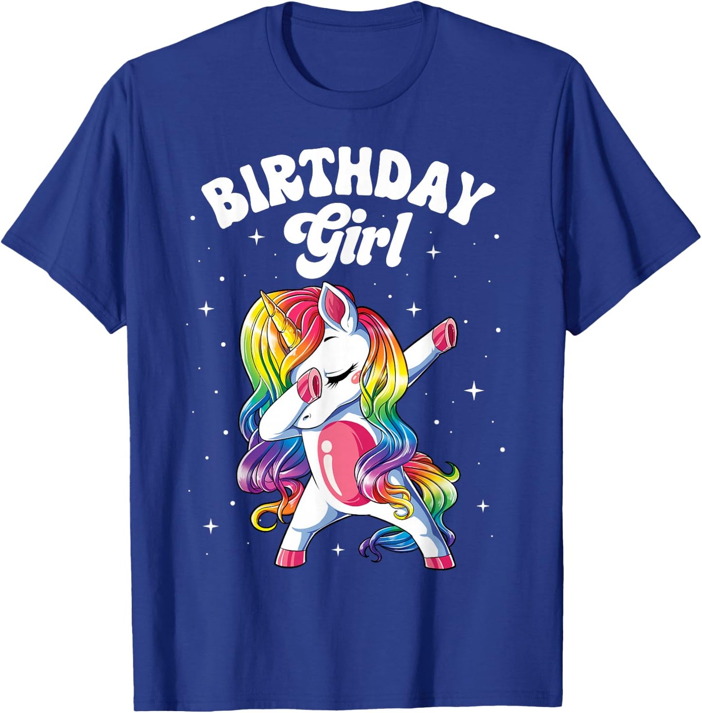 Unicorn Dabbing Birthday Girl Kids Rainbow Dab Dance Squad T-Shirt - T-Shirt | Royal