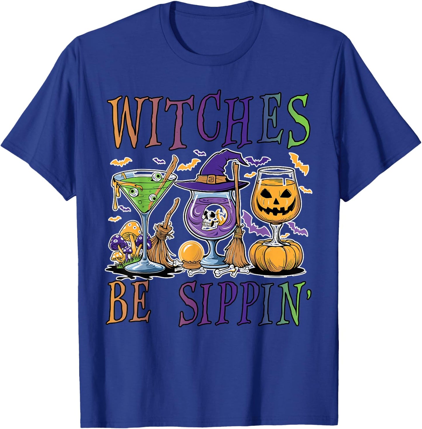Witches Be Sippin' Funny Halloween Drinking Witch Costume T-Shirt - T-Shirt | Royal