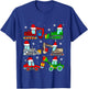 Kids Construction Excavator Christmas Tree for Boys Girls Toddler T-Shirt - T-Shirt | Royal