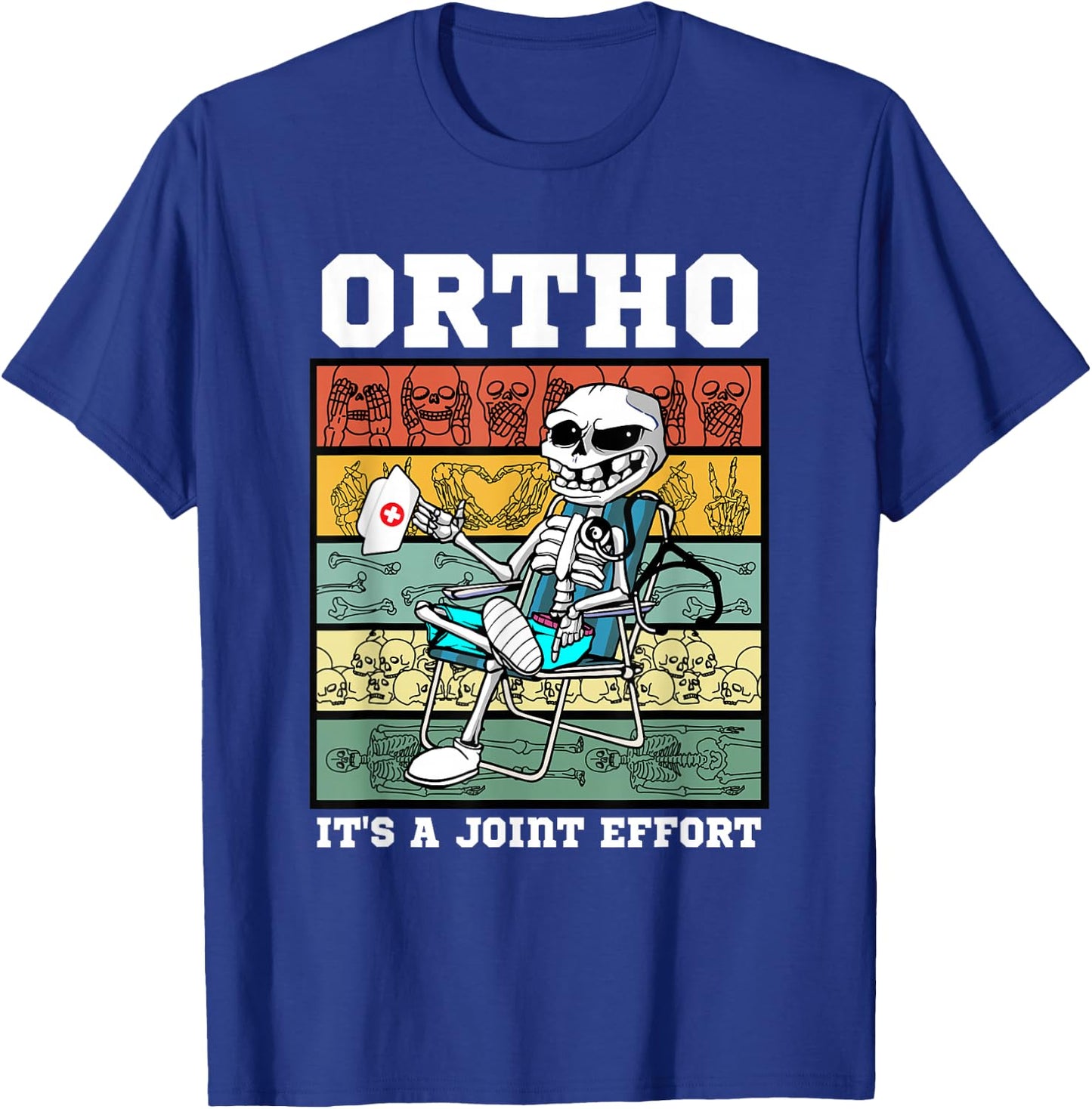 Ortho It's A Joint Effort Bone Humor Orthopedic Nurse Doctor T-Shirt - T-Shirt | Royal