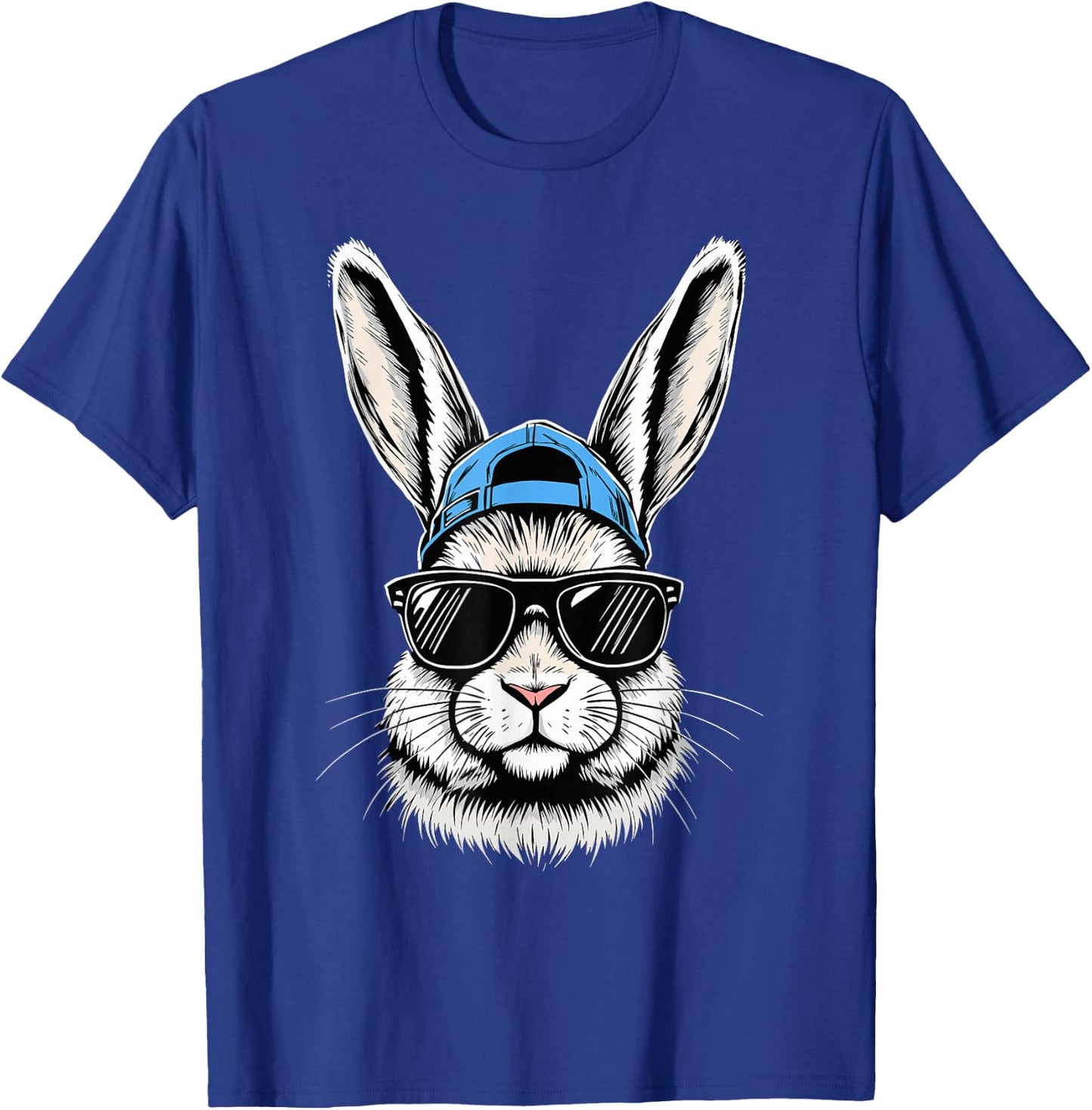 Cool Bunny Face Happy Easter T-Shirt - T-Shirt | Royal