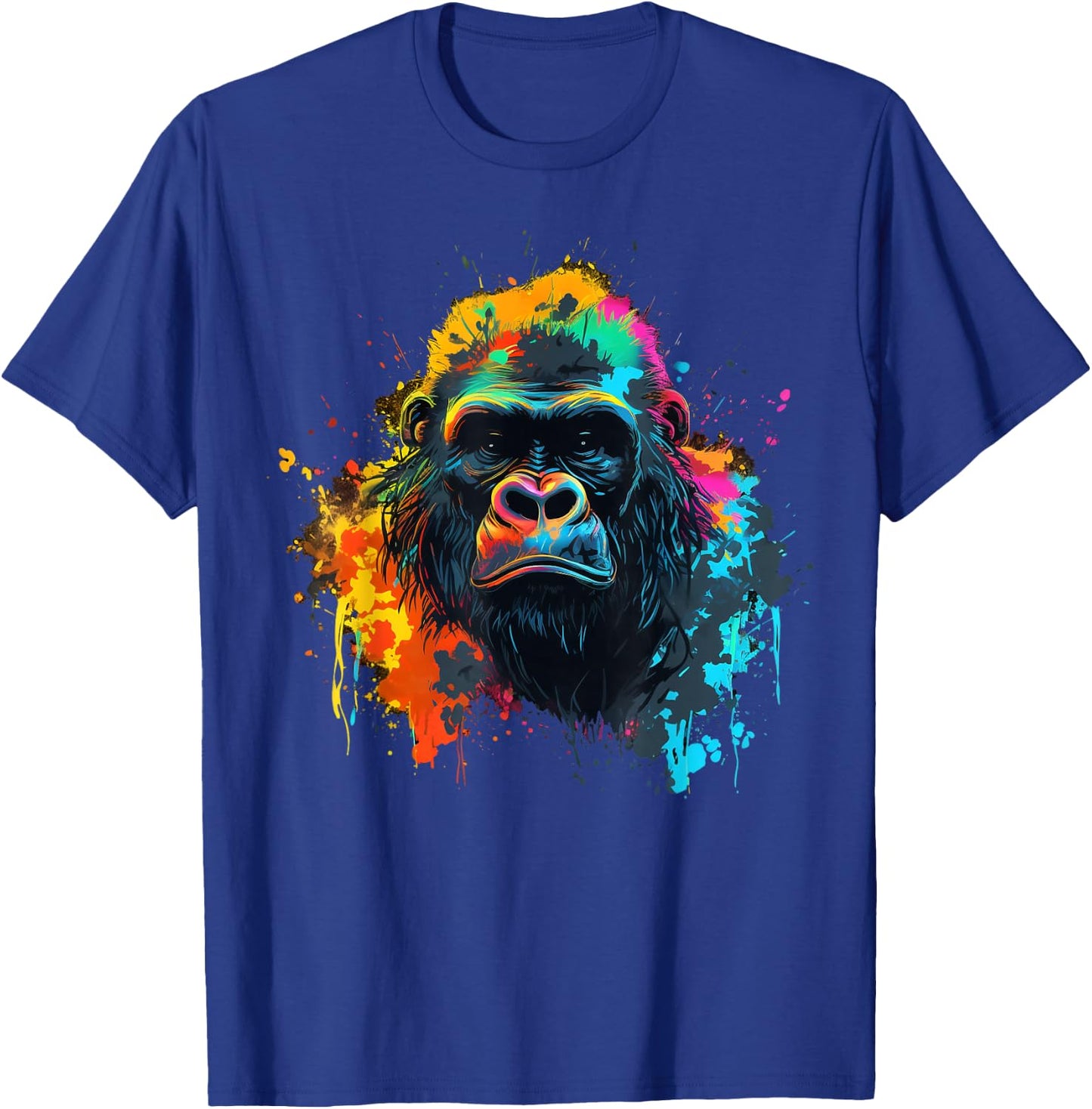 Cooler Gorilla auf bunt bemaltem Gorilla T-Shirt - T-Shirt | Royal