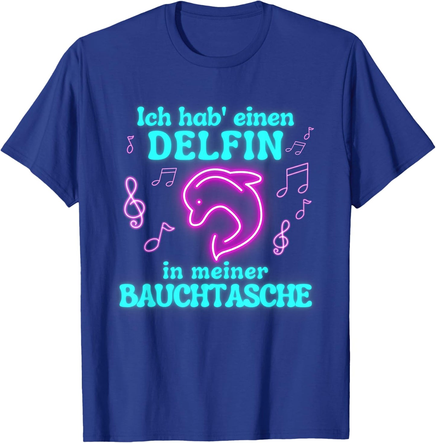 Dolphin in My Bum Bag Party Outfit Summer Mallorca , black T-Shirt - T-Shirt | Royal