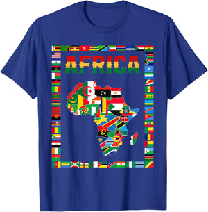 African flags, African flags, map of Africa. , Black, S T-Shirt - T-Shirt | Royal