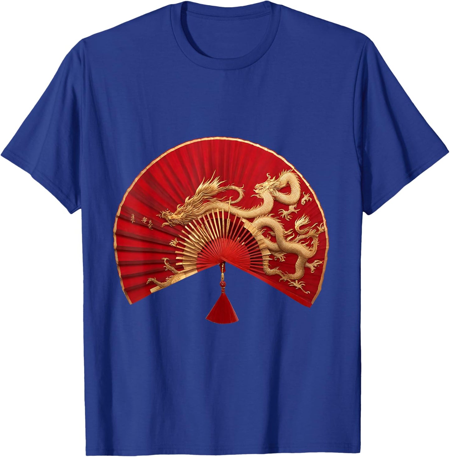 Chinese Asian red gold fan dragons Gift mom T-Shirt - T-Shirt | Royal