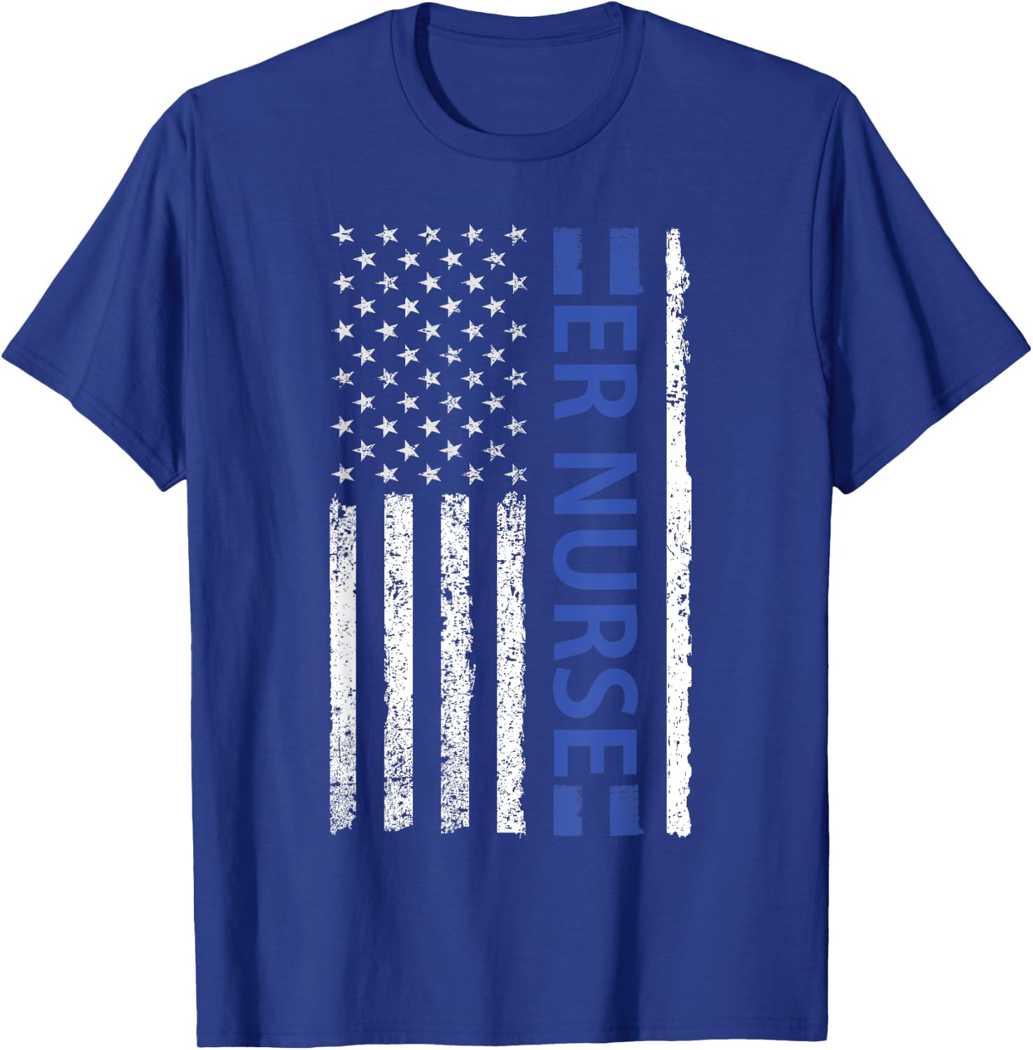 ER Nurse Emergency Room Registered Design with American Flag T-Shirt - T-Shirt | Royal