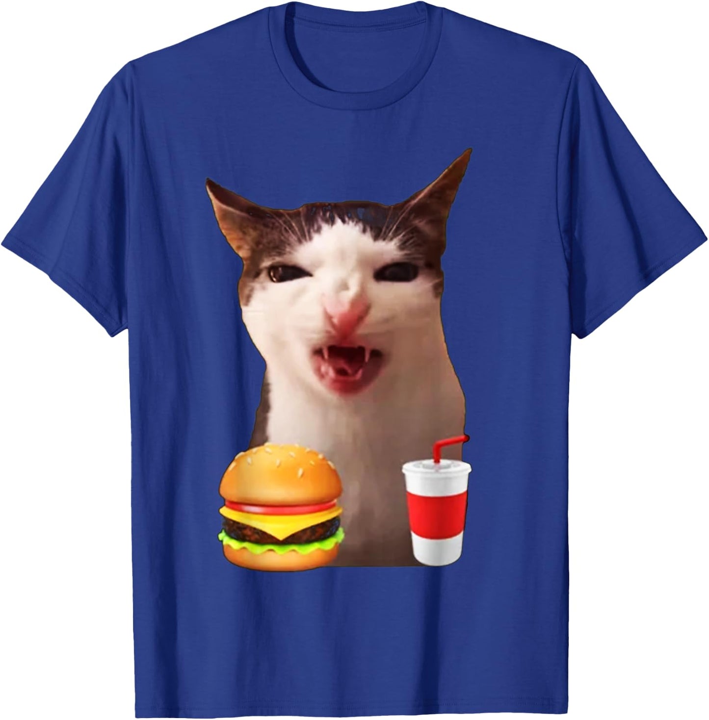 Cat Crunching Food Meme T-Shirt - T-Shirt | Royal