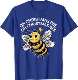 Bee Merry Christmas Bee Funny Oh Christmas Bee T-Shirt - T-Shirt | Royal