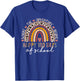 100th Day Of School Teacher 100 Days Rainbow Leopard Boho T-Shirt - T-Shirt | Royal