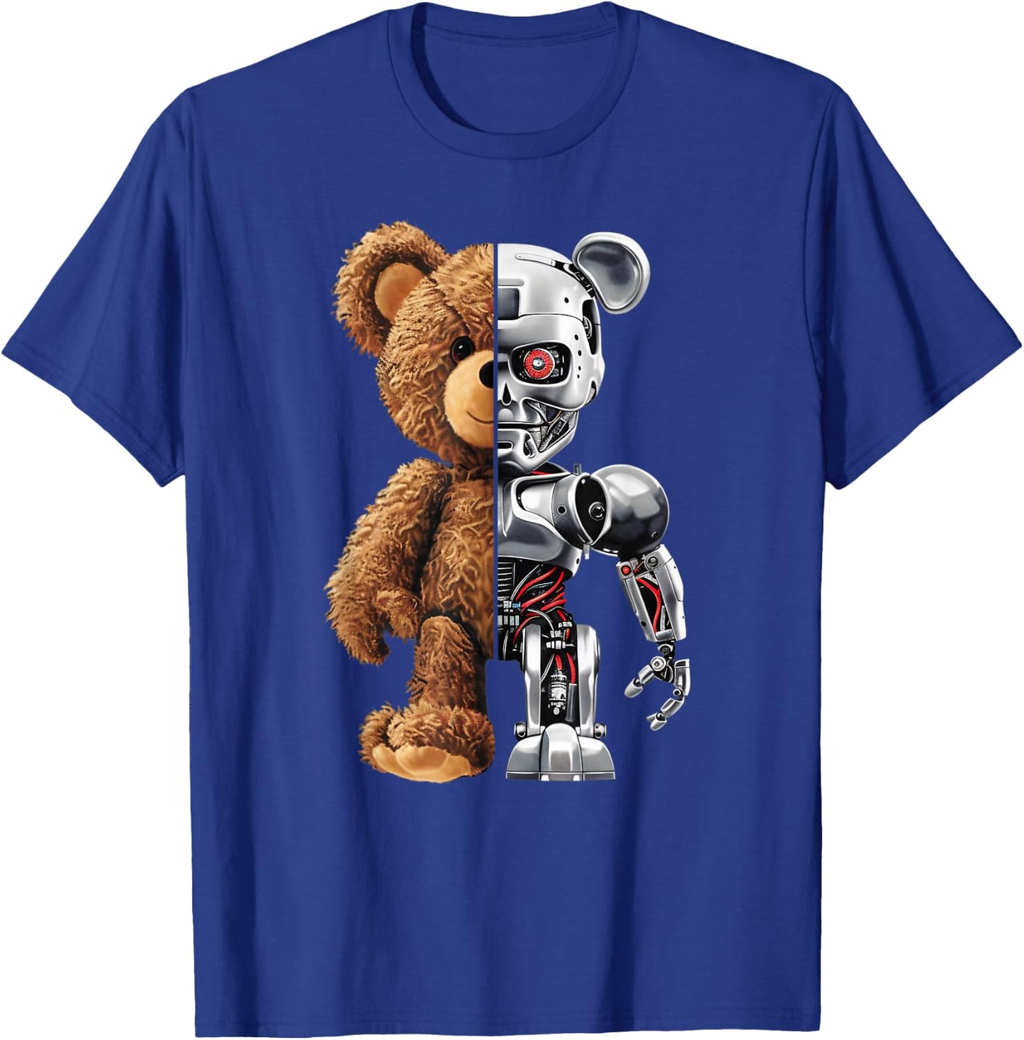Funny Teddy Bear Robot Animal Lover Bear In , Black, S T-Shirt - T-Shirt | Royal