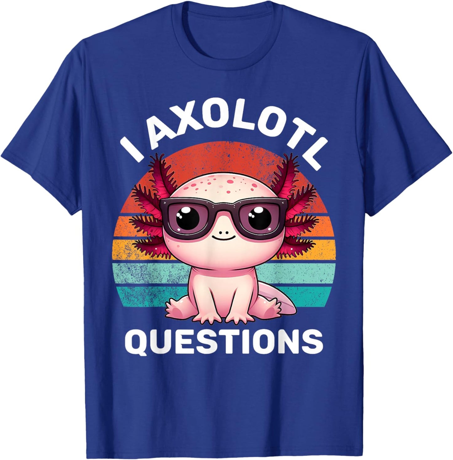 J'ai des questions sur Axolotl pour enfants, drôle, mignon, rétro, vintage T-Shirt - T-Shirt | Royal