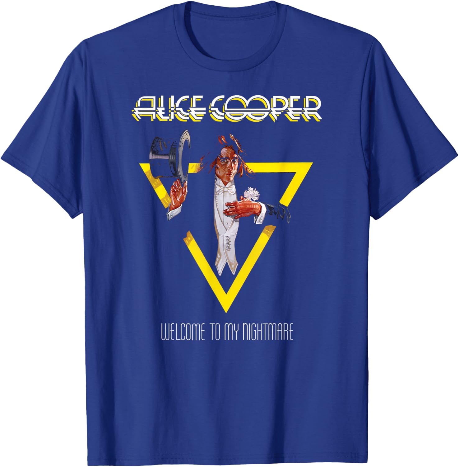 Alice Cooper – Welcome to My Nightmare Yellow Triangle Small T-Shirt - T-Shirt | Royal