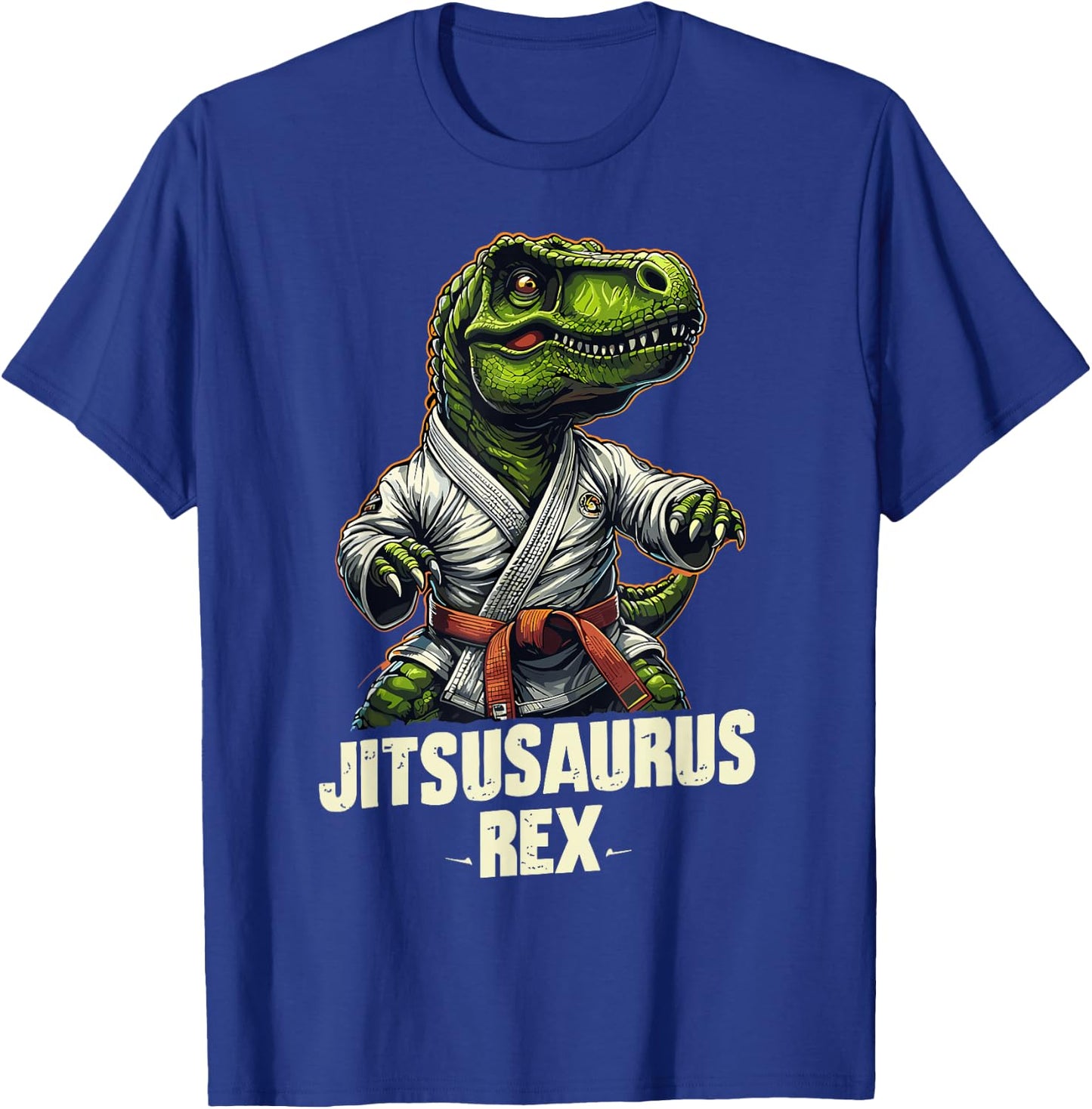 Jiu Jitsu Jitsusaurus Rex Martial Arts T-Rex Funny Dinosaur T-Shirt - T-Shirt | Royal