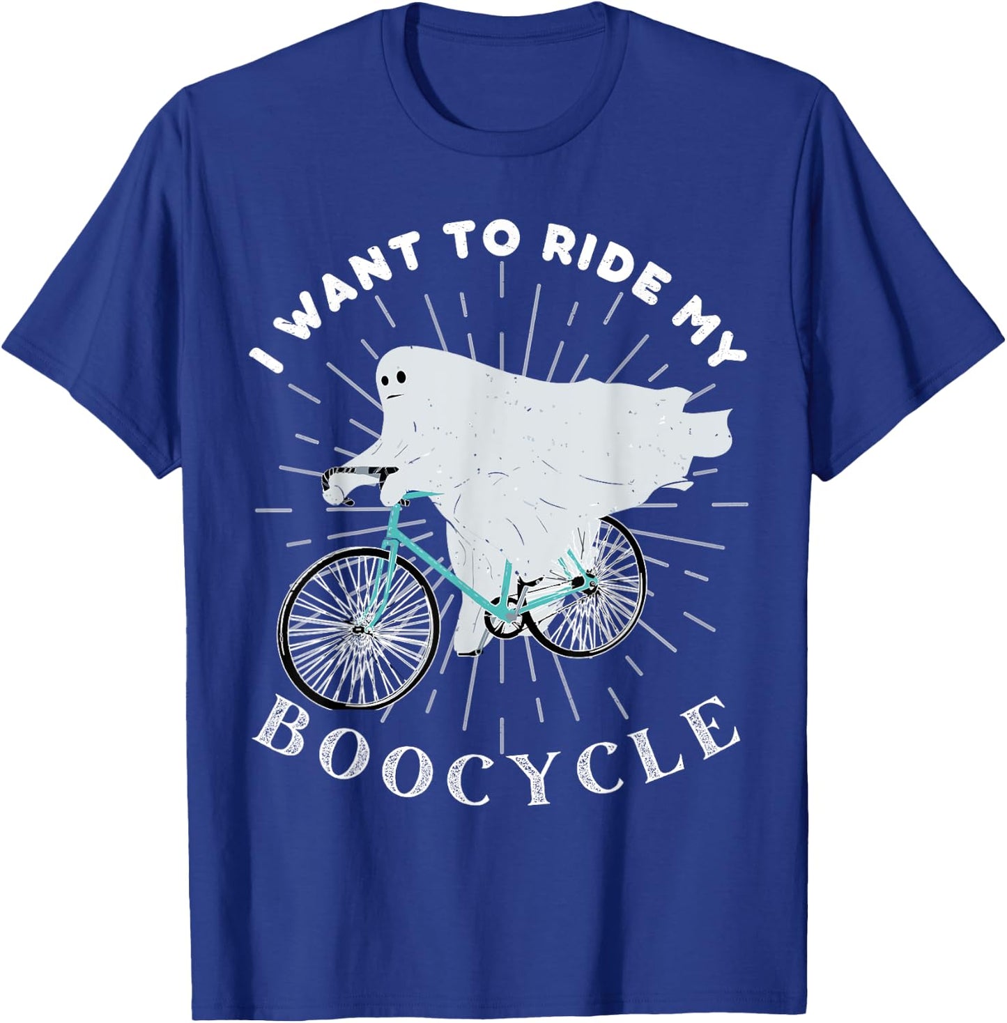 Ghost Cycling Bicycle Bike Funny Boocycle Cycling Halloween T-Shirt - T-Shirt | Royal