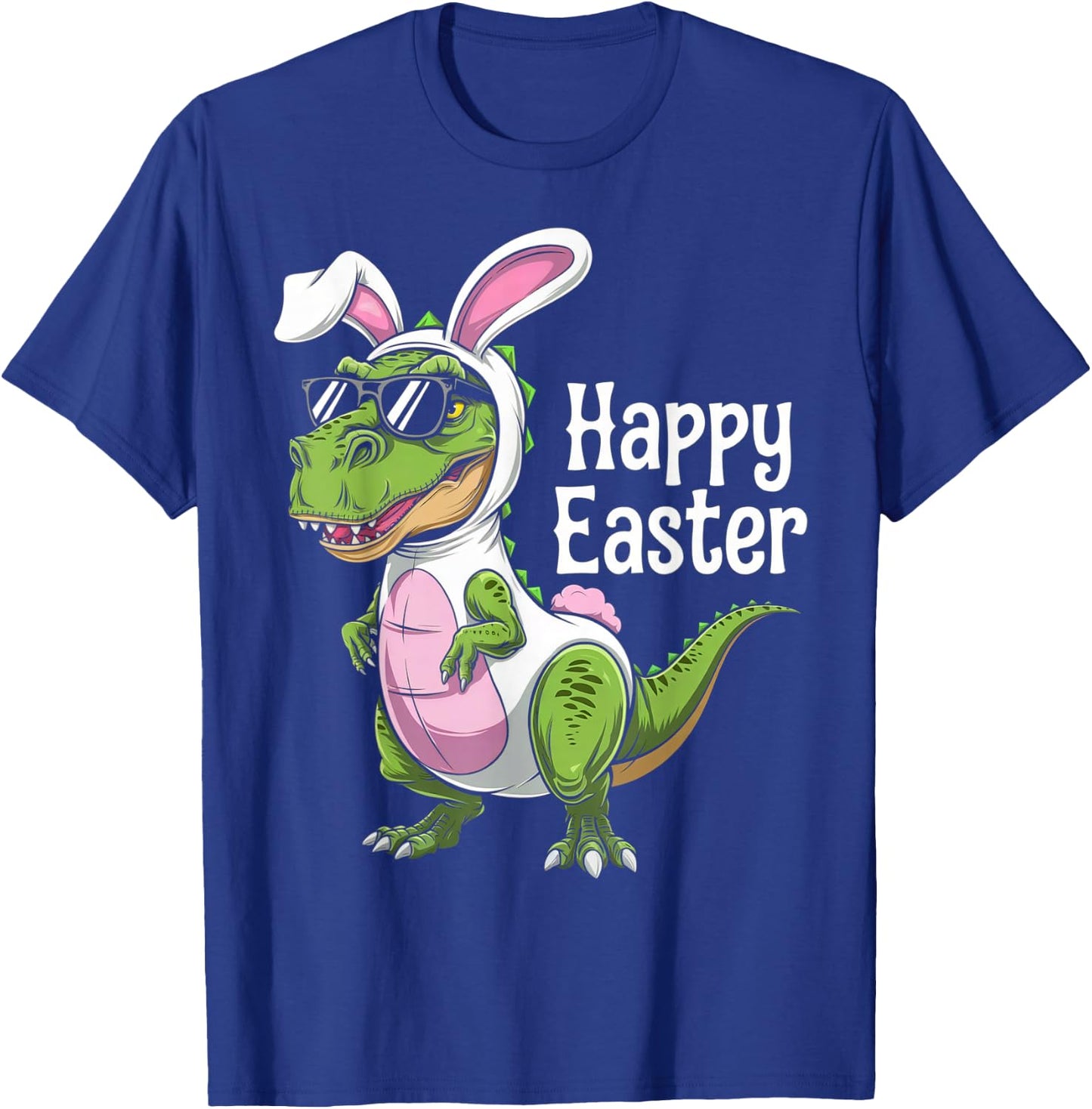 Dinosaur Easter Egg Hunt Bunny T-Shirt - T-Shirt | Royal