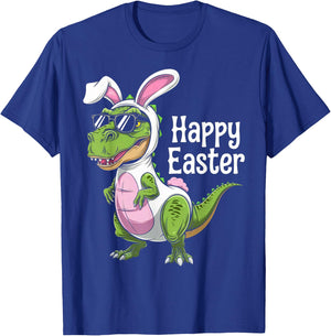 Dinosaur Easter Egg Hunt Bunny T-Shirt - T-Shirt | Royal