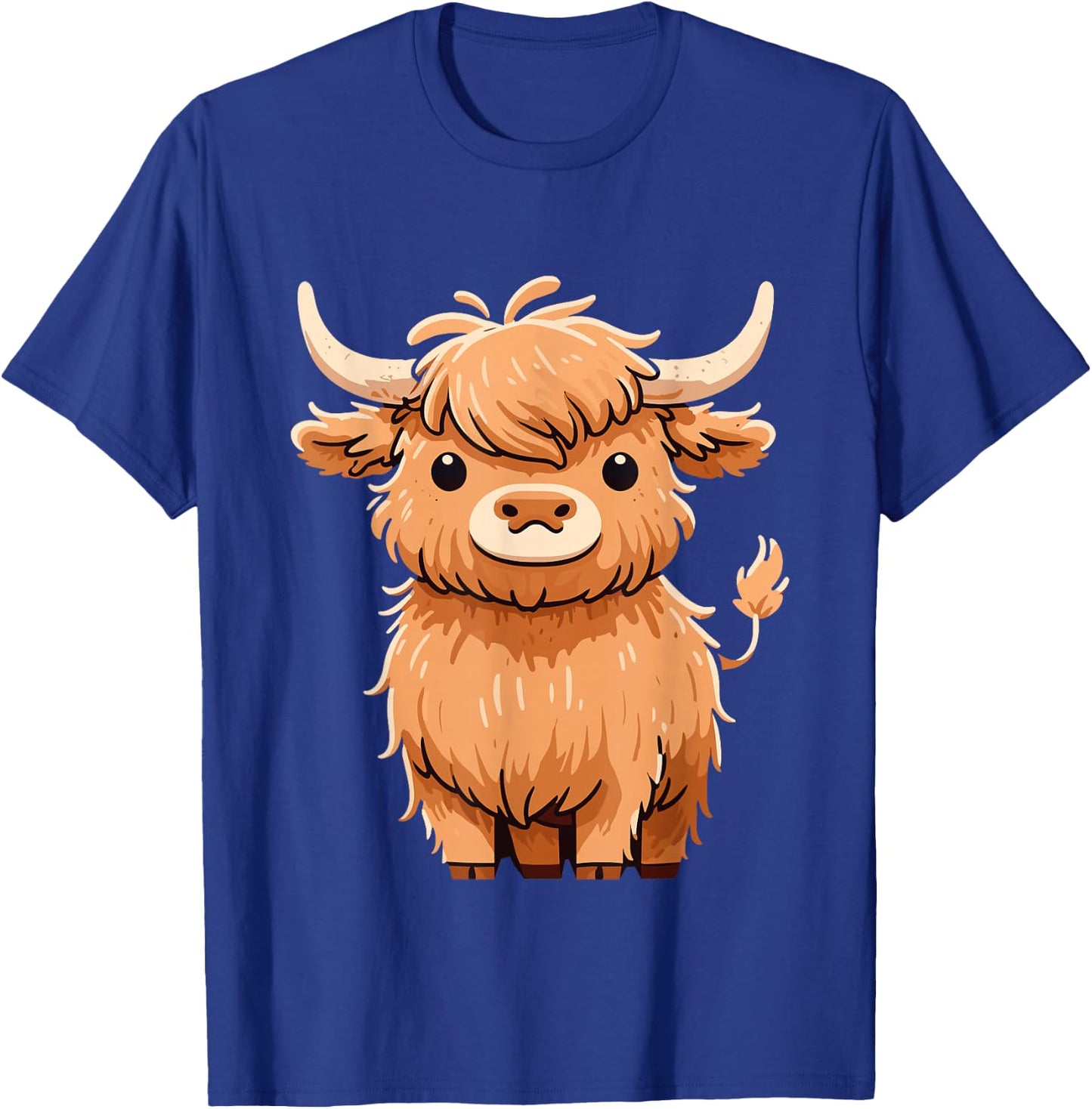 Cute Hairy Scottish Highland Cow T-Shirt - T-Shirt | Royal