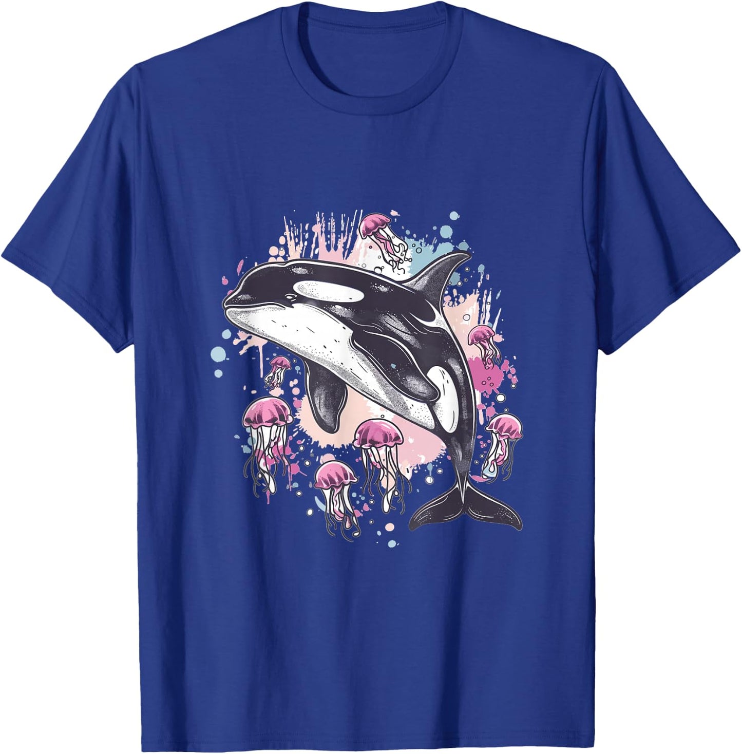 Orca Whale Jellyfish Graphic T-Shirt - T-Shirt | Royal