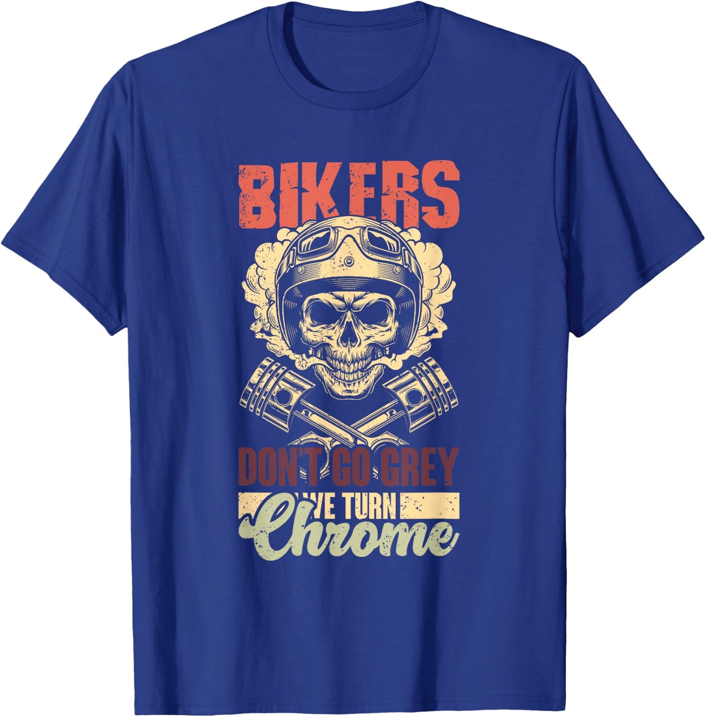 Motorcycle Skull Helmet Gift A Man Biker Biker , Black, S T-Shirt - T-Shirt | Royal