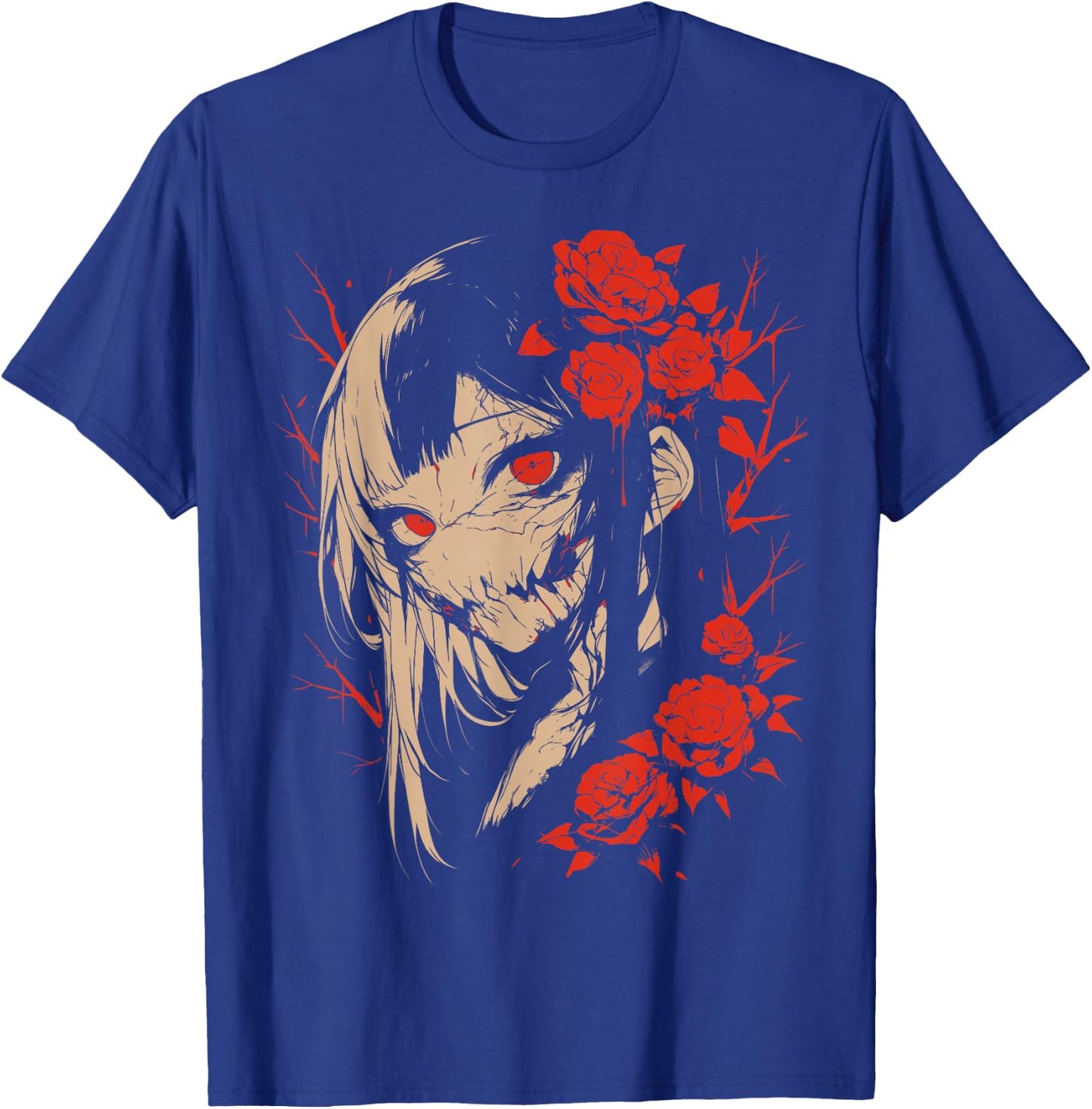 Horror Anime Manga | Japan Japanese Creepy Kawaii Goth T-Shirt - T-Shirt | Royal