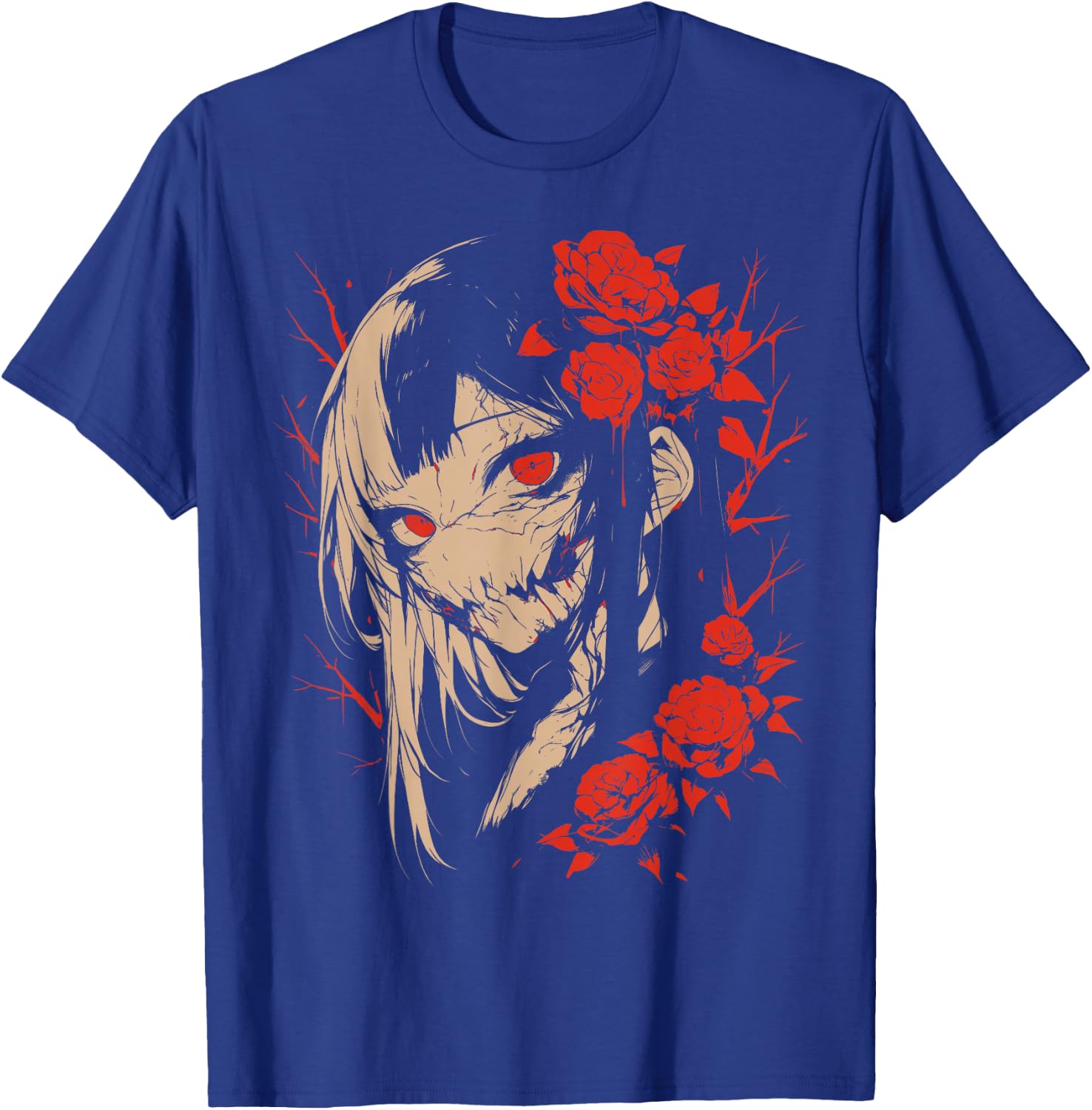 Horror Anime Manga | Japan Japanese Creepy Kawaii Goth T-Shirt - T-Shirt | Royal