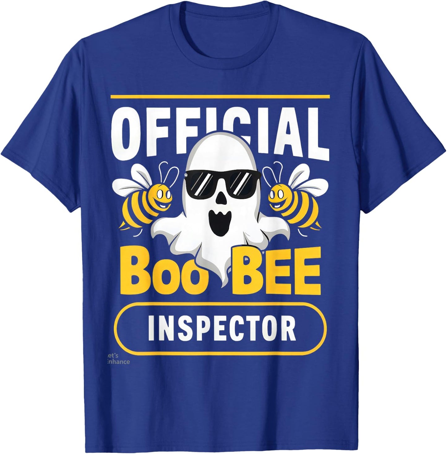 Official Boo Bee Inspector Halloween Humor Funny Ghost T-Shirt - T-Shirt | Royal