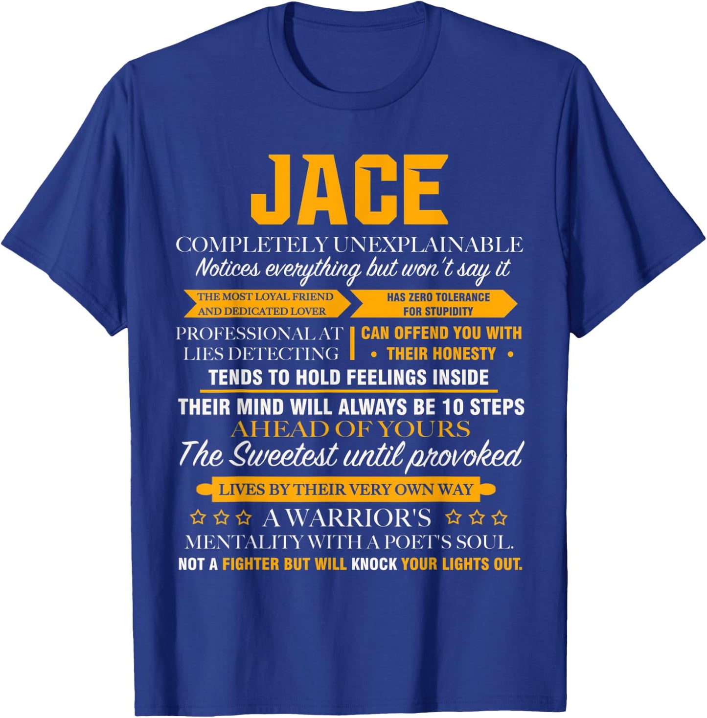 Jace completely unexplainable name shirt Front Print 1kana T-Shirt - T-Shirt | Royal