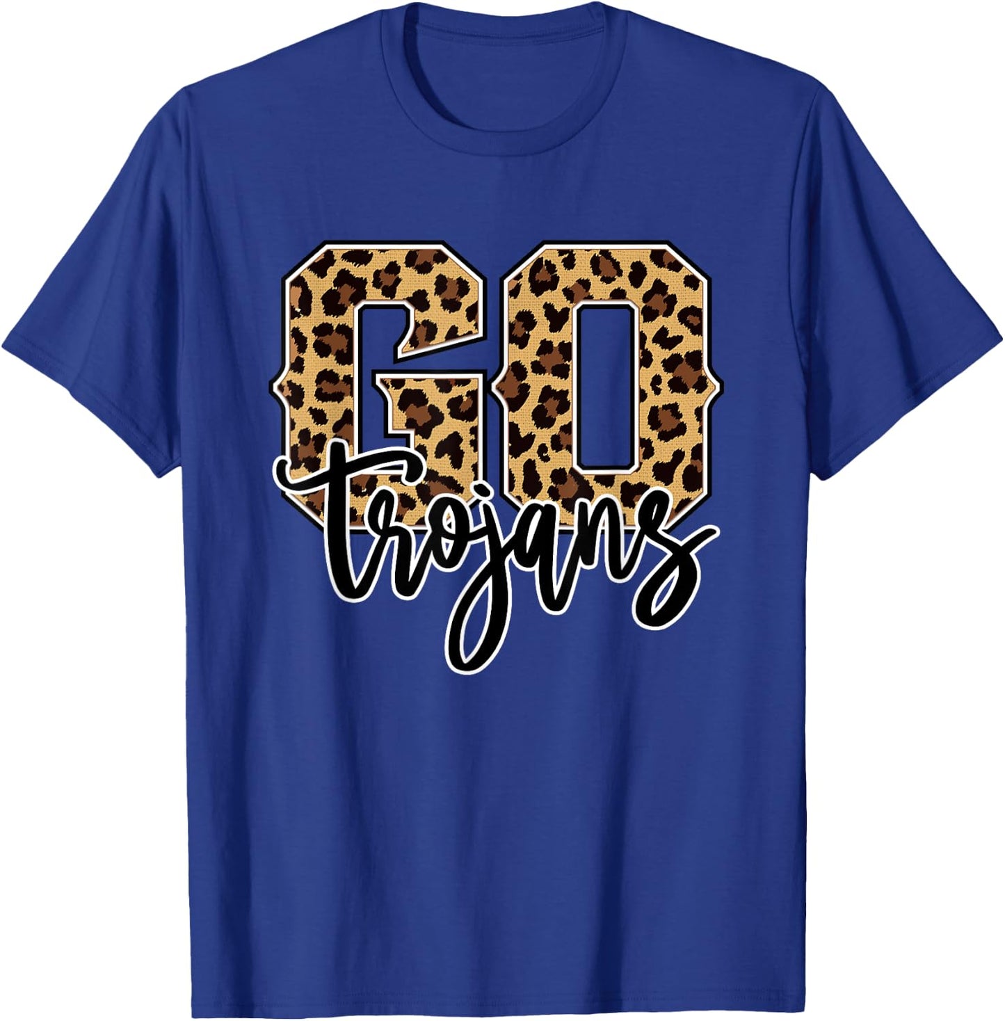 Trojans Go Trojans Leopard Print Graphic T-Shirt - T-Shirt | Royal
