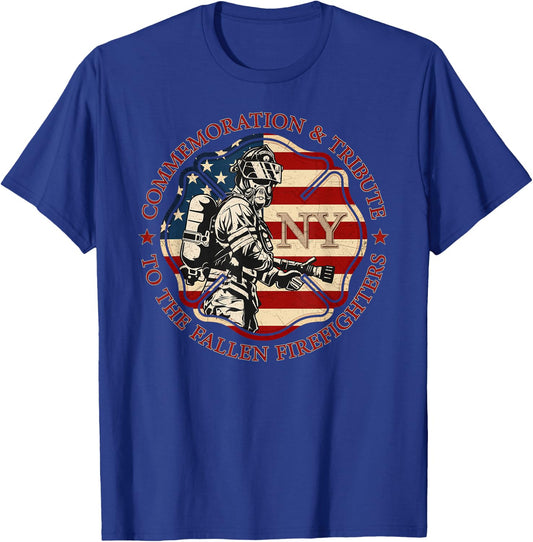 The Fallen Firefighters Of New York New York Fire department T-Shirt - T-Shirt | Royal