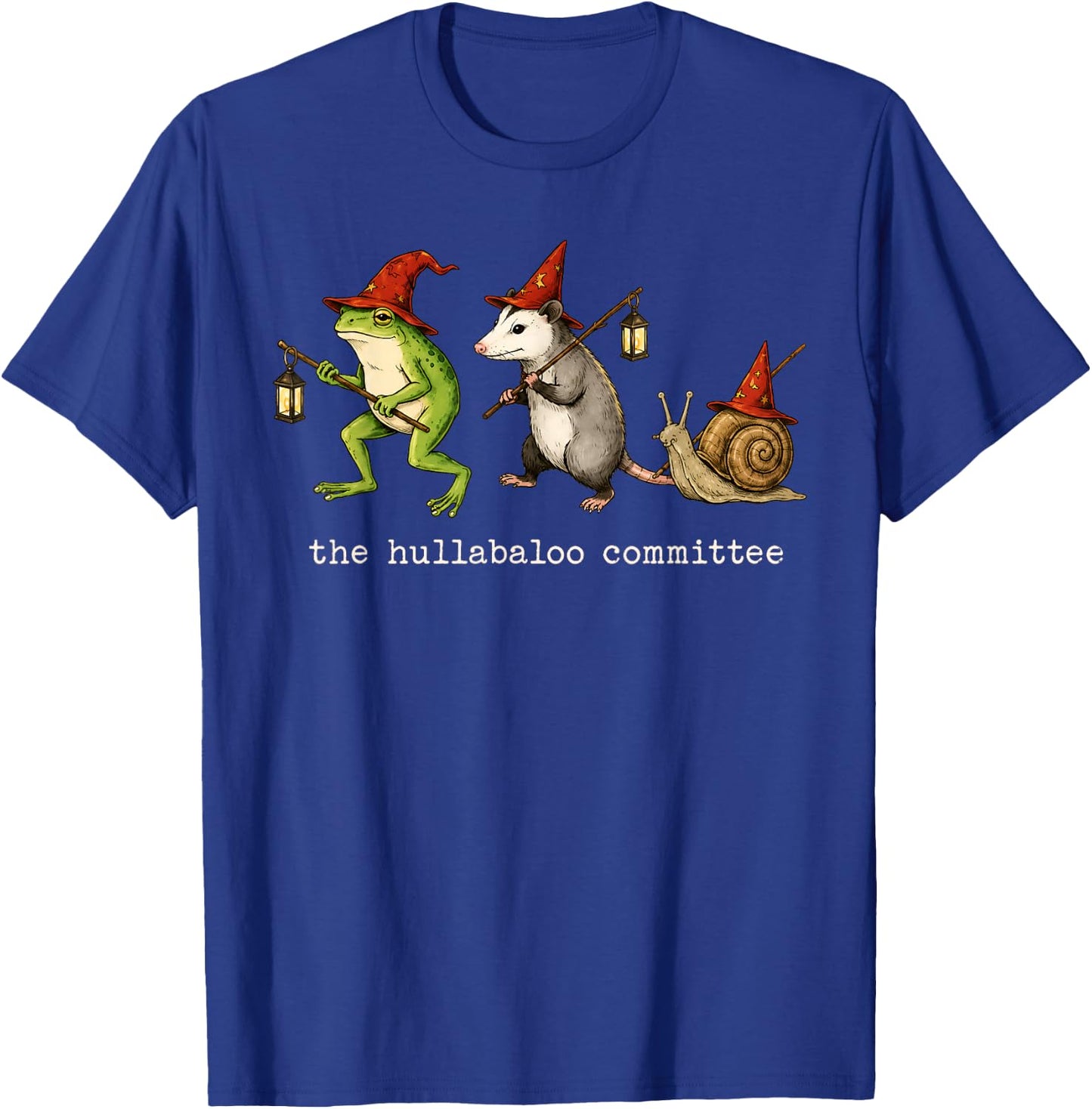 The Hullabaloo Committee Funny Frog Opossum Snail Meme T-Shirt - T-Shirt | Royal