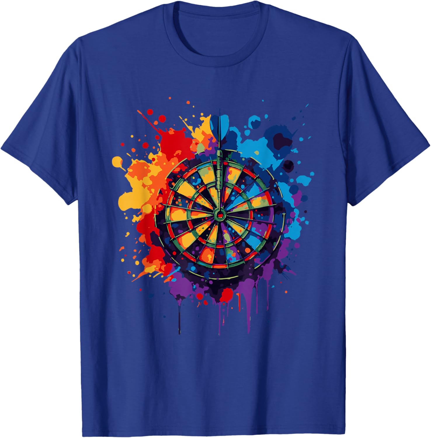 Colourful Splash Art Dart Player Throwing Dart Player , black T-Shirt - T-Shirt | Royal