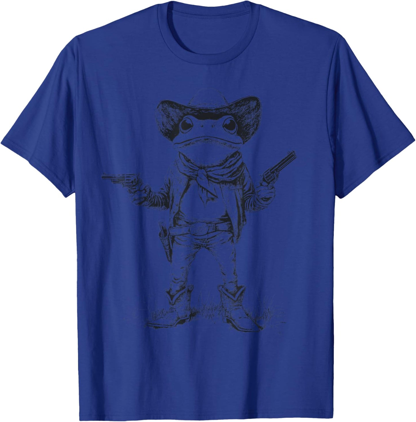Frog Wearing Cowboy Hat Funny Western Frog Lover T-Shirt - T-Shirt | Royal