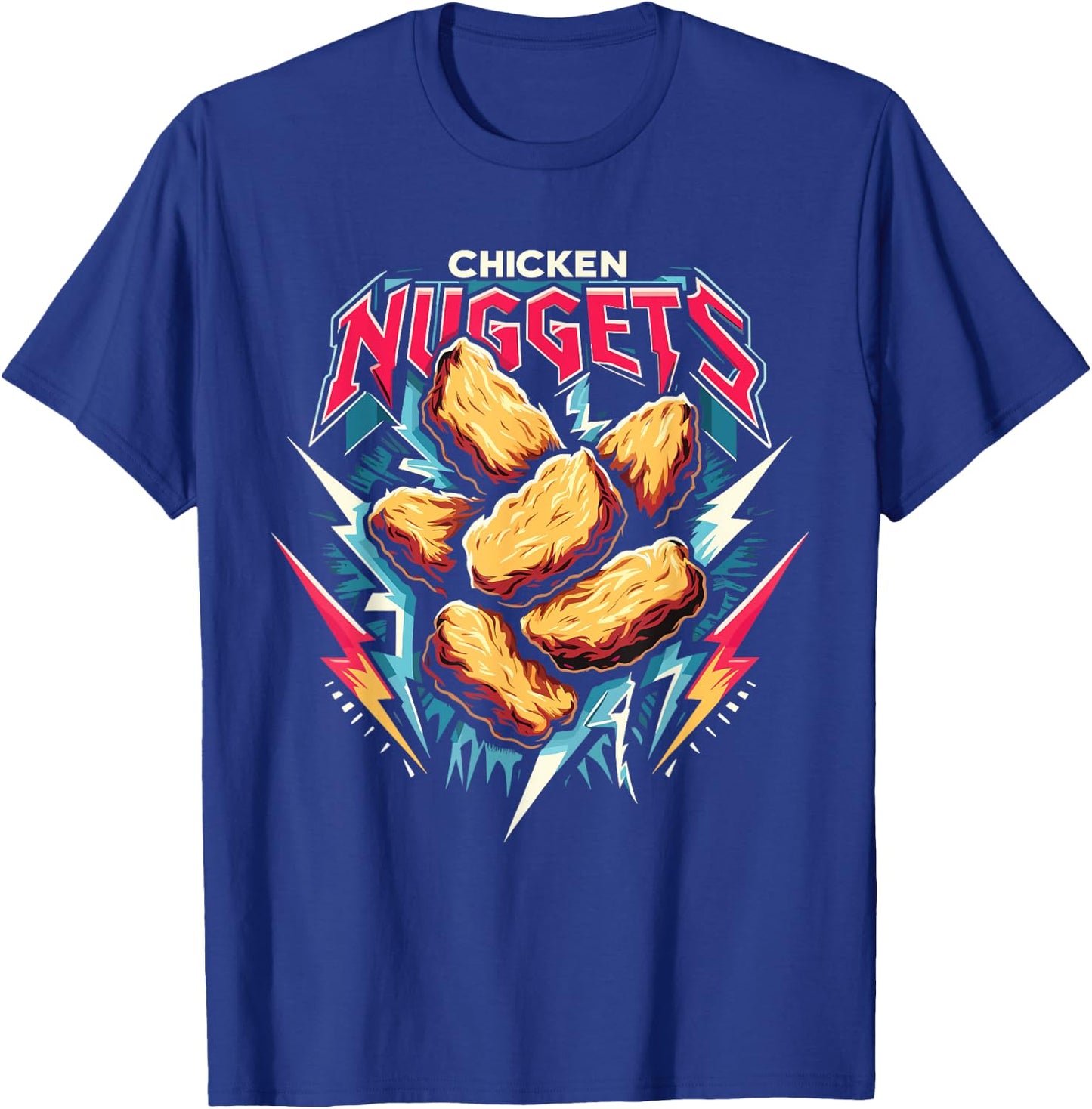 Chicken Nuggets Heavy Metal World Tour Hardcore Music T-Shirt - T-Shirt | Royal