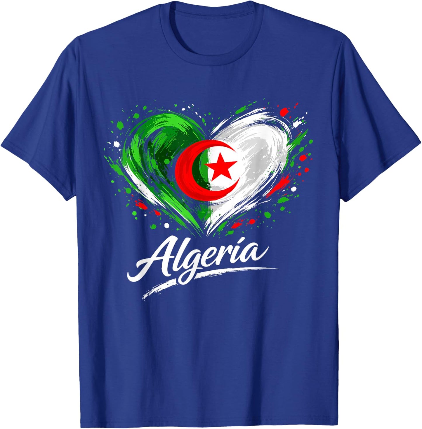 Algeria Heart Patriotic Algerian Pride T-Shirt - T-Shirt | Royal