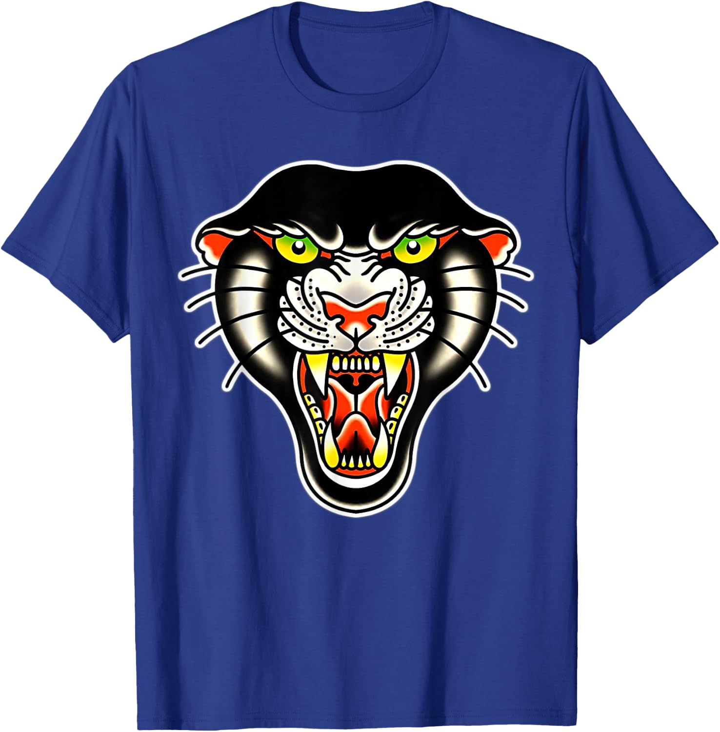 Panther Head Traditional Tattoo Flash T-Shirt - T-Shirt | Royal