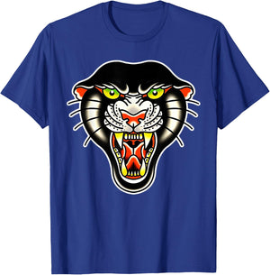 Panther Head Traditional Tattoo Flash T-Shirt - T-Shirt | Royal