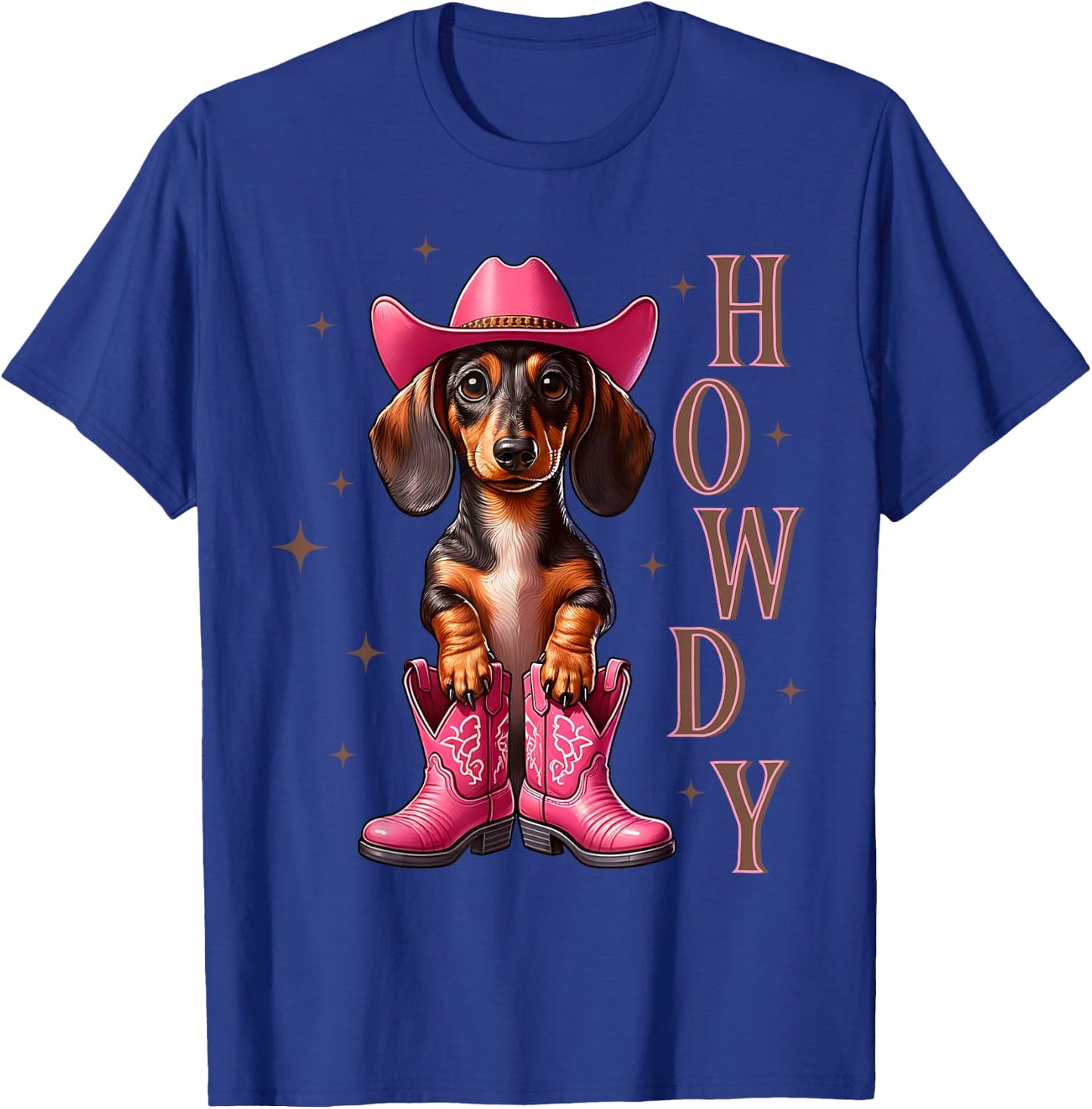 Howdy Dackel Cowboy Westernhund Cowgirl Damen Mädchen T-Shirt - T-Shirt | Royal