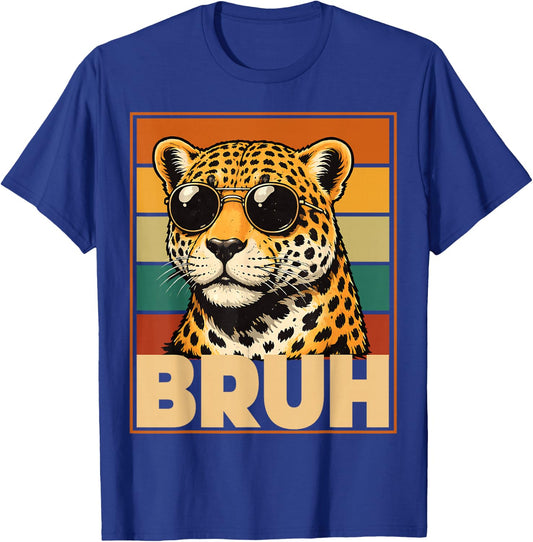 Bruh Cheetah Meme Men Boys Animal Print Kids T-Shirt - T-Shirt | Royal