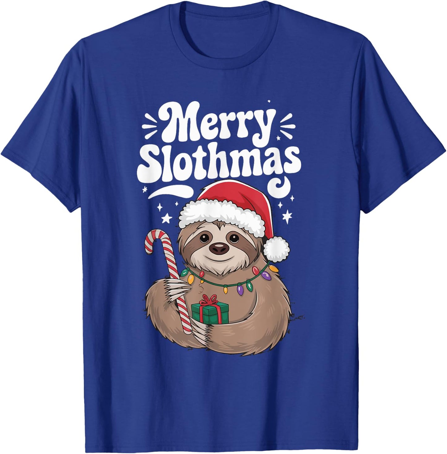 Merry Slothmas Christmas Sloth T-Shirt - T-Shirt | Royal