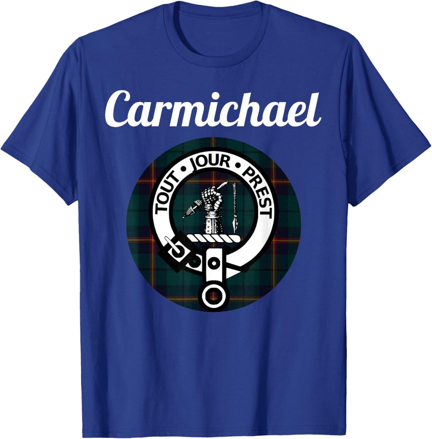 Carmichael Clan Scottish Name Coat of Arms Tartan T-Shirt - T-Shirt | Royal